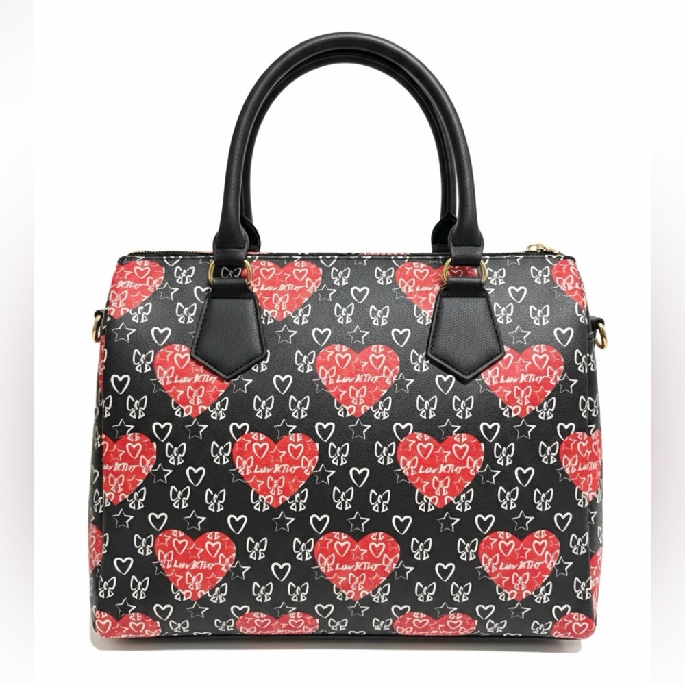 Betsey Johnson Red Quilted Satchel – extra Large Weekender Bag - Picture 3 of 10